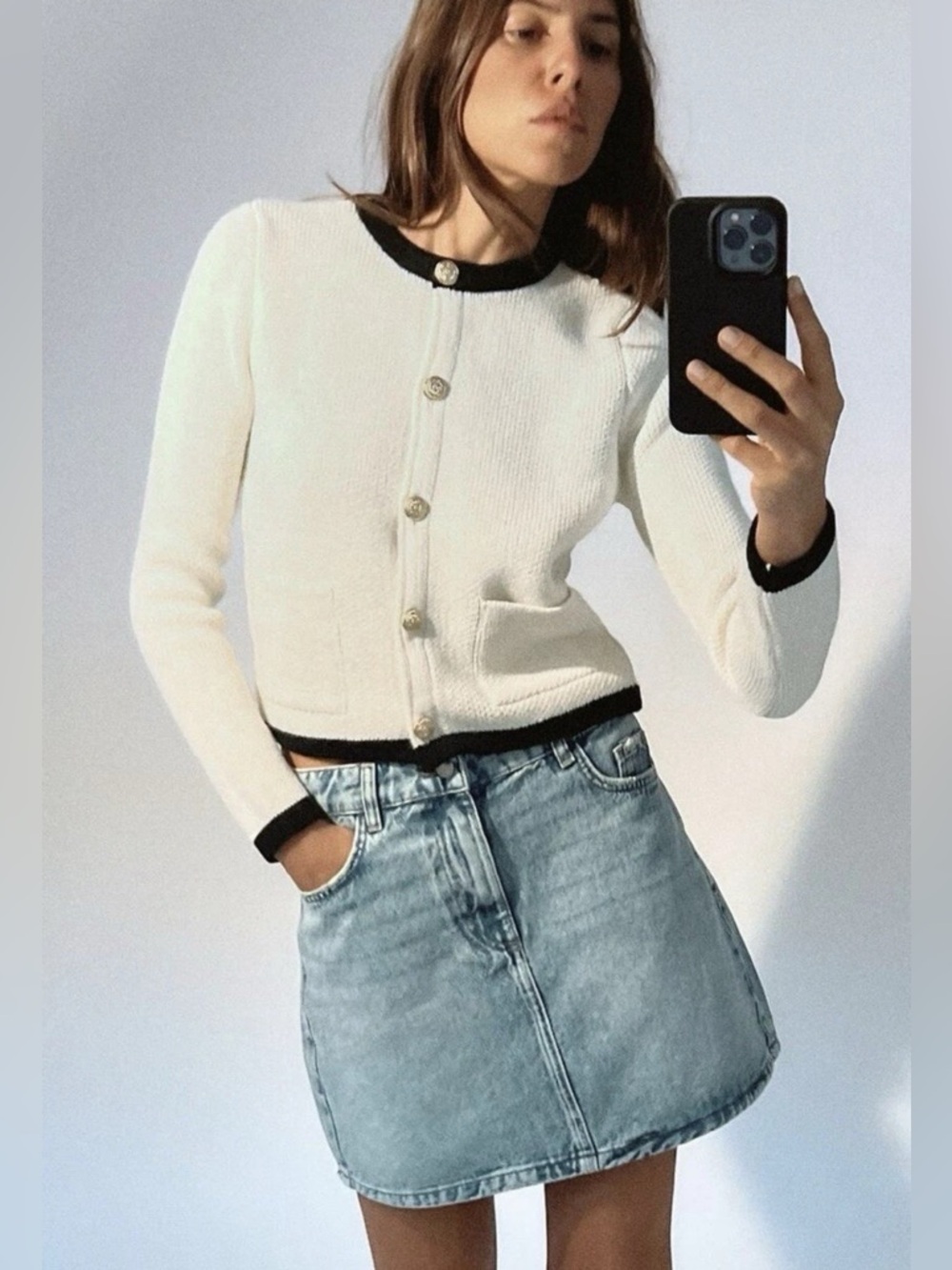 Zara Knit Cardigan with Gold buttons